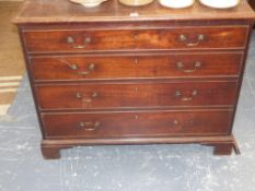 A Geo.III.mahogany four drawer dressing chest with fitted upper drawer