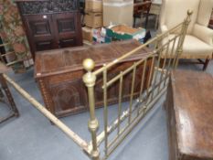 A Victorian brass double bed