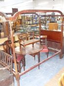 A mahogany four poster single bed