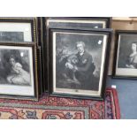 A collection of 18th Century and later portrait prints after Reynolds, Gainsborough and others