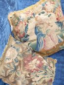 A pair of 18th Century tapestry cushions and two others