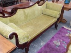 A William IV carved show frame scroll end settee