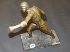 A Grand Tour bronze depicting the Borghese Gladiator (after the antique Marble in the Louvre )