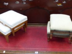 Three pairs of antique footstools