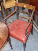 A late Georgian mahogany armchair and a provincial Georgian side chair