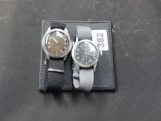 A wartime period military wristwatch by Cyma together with another by Record