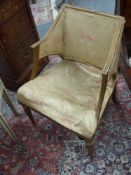 An unusual 19th.C. carved giltwood salon armchair, possibly Swedish