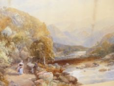 Barrel Smith (English 19th.C.) Riverscape with Figures, signed watercolour