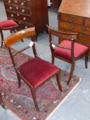 A set of four Regency mahogany dining chairs