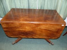 A good late Georgian mahogany drop leaf Pembroke breakfast table