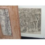 A group of various framed Old Master landscape and figural prints together with a number of unframed