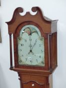 A late Georgian oak and mahogany banded 30 hour long case clock signed J Renny, Carlisle