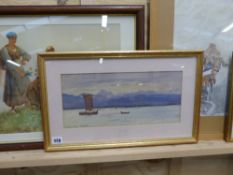 A group of five various 19th-20th.C. watercolours to include a coastal view signed Tristram Ellis