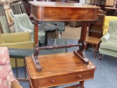 A Victorian mahogany small washstand with single drawer together with another similar