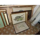 A group of interesting 20th.C. prints, etchings, etc