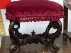 An early Italianate carved oak stool