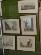 After T.S.Boys. Five colour lithographs of London cityscapes