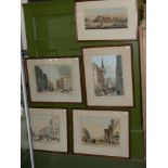 After T.S.Boys. Five colour lithographs of London cityscapes