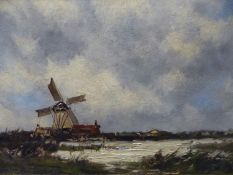 Hermanus Koekkoek Jnr (Jan Van Couver) (1836-1909) Dutch, Windmill in a landscape, signed J Van