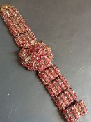 A mid-19th Century Bohemian garnet set bracelet