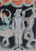 Dame Laura Knight (1877-1970) (ARR), Circus dancers, signed, watercolour, pastel, pen and ink, 41.