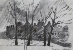 John Bratby (1928-1992), Longleat, signed and titled, pencil, 14.5 x 20.5cm, together with Tom