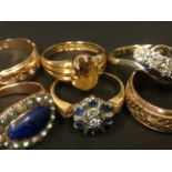 Six assorted dress rings