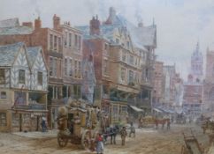 Louise Rayner (1832-1924), Bridge Street, Chester, signed, watercolour, 39.5 x 53.5cm.