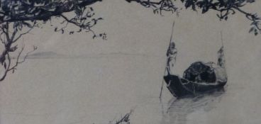 Charles William Cain (1893-1962), In Silent Waters, signed and titled in pencil, etching, 10 x 20.