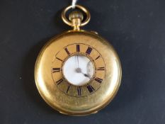 A gentleman's 18ct gold demi-hunter pocket watch. With topwind. J Stockall London