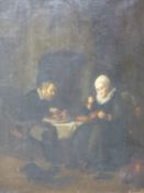 Follower of Abraham de Pape (1620-1666), The Repast, signed indistinctly, oil on canvas, 19th