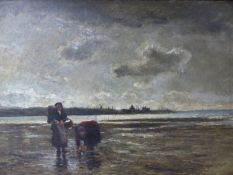 Maxwell (late 19th/early 20th Century), Girls collecting mussels or seaweed on a beach, indistinctly