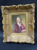 A early 19th Century ceramic plaque. Depicting a portrait of Grey by Sherwin Junior. Dated 1821.