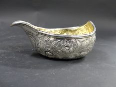 A George III silver pap boat. With gilded interior. London 1799. Maker possibly Thomas Meriton