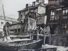 Norman Janes (1892-1980), Rope Merchants at Greenwich, signed, etching, 20 x 23.5cm, together with