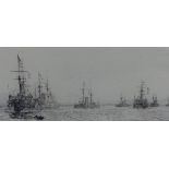 William Lionel Wyllie (1851-1931), How the Fleet came to anchor, signed in pencil, etching, 10 x