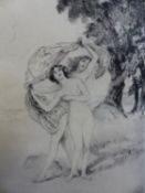 Various artists, Six nudes, etchings and engravings, four signed; George Tobin, Pierre Dubreuil,