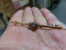 A Victorian diamond set cluster bar brooch