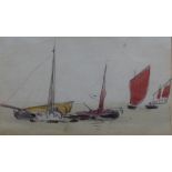 Myles Birket Foster (1825-1899), Boats on a Venetian lagoon, and Studies on a Venetian lagoon,