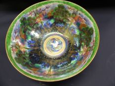 Daisy Makeig-Jones: A Wedgwood Fairyland lustre punch bowl with poplar tree pattern. 28.5cm diameter