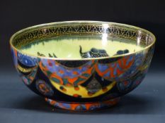 Daisy Makeig-Jones: A Wedgwood Fairyland lustre Lahore imperial bowl. Pattern number Z5266. 25cm