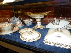 Various pieces of antique English pottery and porcelain to include a part strawberry and gilt tea