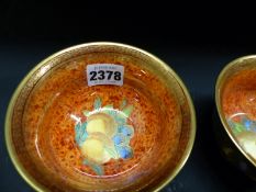 Daisy Makeig-Jones: Ten assorted Wedgwood lustre small pedestal bowl. Aprroximately 10 x 5cm high