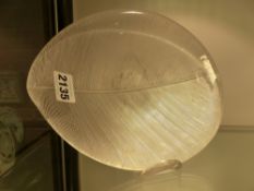 A 1950's Tapio Wirkkala leaf form crystal bowl for Iittala. 24cm long