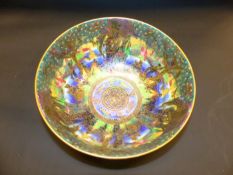 Daisy Makeig-Jones: A Wedgwood Fairyland lustre bowl decorated with woodland elves pattern and