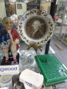 An interesting Josiah Wedgwood & Sons Etruria pottters and tile makers green glazed advertising