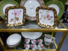 Various Wedgwood Ralph Lauren chinaware, bowls, cups,etc, a pair of floral decorated dessert dishes,