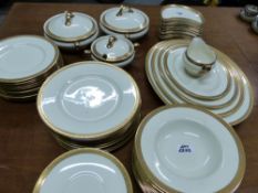 An extensive Royal Doulton china part dinner service with etched gilt rims. Pattern number H2908