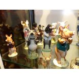 Beswick pottery nine piece pig band