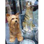 Two Beswick pottery figures of dogs, a Scotch terrier and a German shepherd. height of largest 35cm